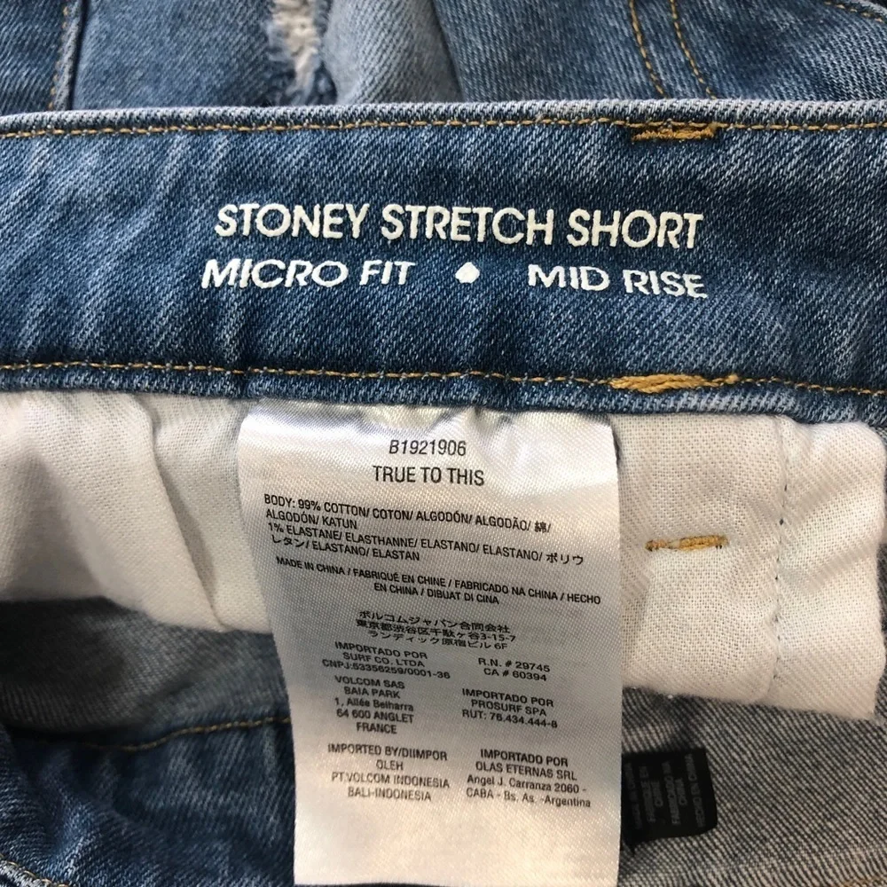 Volcom Stoney Stretch Mid Rise Micro Fit Shorts 27